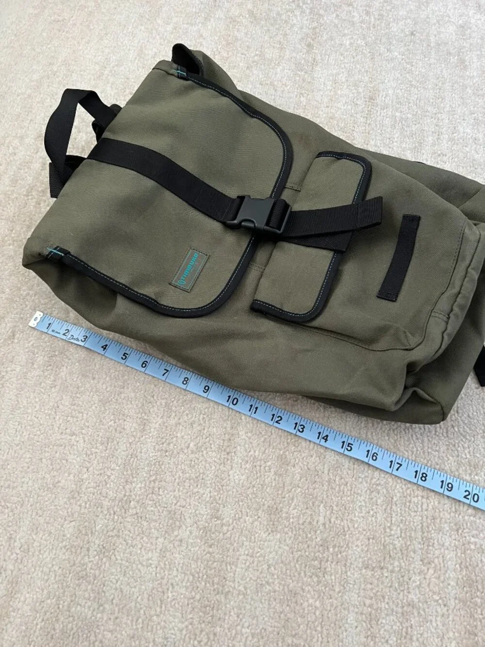 Timbuk2 Moby Laptop Backpack Olive Green Canvas Commuter Daypack School